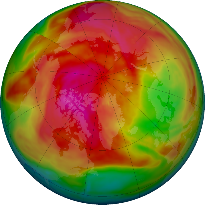 Arctic ozone map for 08 March 2024
